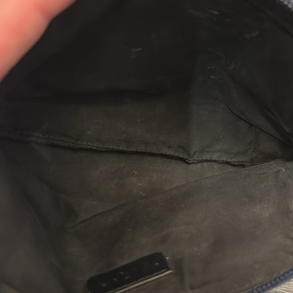 [BLVGARI] Signature Logo Navy & White Cosmetic Full-Zip Travel Toiletry Bag - Picture 9 of 11